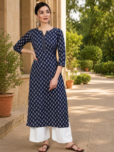 Fyunl Women Printed Straight Kurta