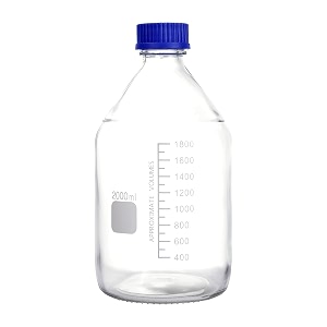 fzn reagent bottles graduated storage borosilicate glass bottle with blue screw cap 500 ml - set of 2