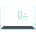 FZONE 10Gal Rimless Aquarium, Low Iron Glass, 45° Mitered Edges (S45-W30)
