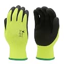 G &amp; F 1516 Premium High Visibility Low Emissions Green Work and Gardening Gloves for Men and Women, 12 Pairs Pack, MicroFoam Textured Coated Palm and Fingers, X-Large, Green