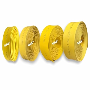 gamps -heat shrink sleeve tube polyolefin 21-diameter-10mm 12mm 14mm 15mm 5 meter each-total 20 meter yellow