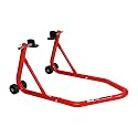 Paddock Stand for Bikes up to 400cc – 4-Wheel Design, Heavy Gauge Pipe, Rubber Moulded Adapters & Extra Support Bar for Superior Stability & Easy Bike Servicing