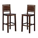 G Fine Furniture Wooden High Bar Chairs | Long Counter Stools with Leg/Foot Support | Solid Wood Sheesham, Provincial Teak (Pack of 2)