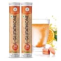 Glutathione Tablets,40 Effervescent Tablets for Skin,Reduced Glutathione with Collagen Vitamin C,Antioxidants,Skin Lightening,Detox Skin Supplements for Glowing Skin,Orange Flavour, 80 grams