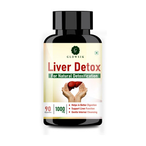g glowsik liver detox with milk thistle for support  cleanse  detox liver - 90 capsules