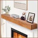 G GOOD GAIN 60'' Fireplace Mantel, 5'' Pine Wood Floating Shelf, Rustic
