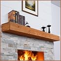 G GOOD GAIN 72'' Fireplace Mantel, 5'' Pine Wood Floating Shelf, Rustic