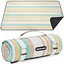 G GOOD GAIN Picnic Blanket Waterproof &amp; Sand Proof,Beach Blanket Portable with Carry Strap, XL Large Foldable Picnic Rug Machine Washable for Camping Party,Wet Grass,Kids Playground.(Pineapple Yellow)