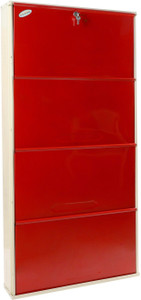 g n steel 26 inches wide 4 door powder coated wall mounted metallic shoe rack metal shoe rack ivory red 4 shelves diydo-it-yourself