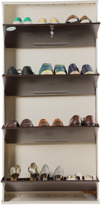 g n steel 26 inches wide 4 door powder coated wall mounted metallic shoe rack metal shoe rack ivory brown 4 shelves diydo-it-yourself