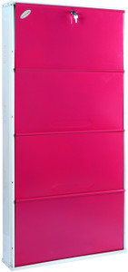 g n steel 26 inches wide 4 door powder coated wall mounted metallic shoe rack metal shoe rack ivory pink 4 shelves diydo-it-yourself