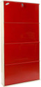 G N Steel 26 Inches Wide 4 Door Powder Coated Wall Mounted Metallic Shoe Rack Metal Shoe Rack (Ivory Red, 4 Shelves, DIY(Do-It-Yourself))