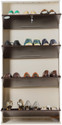 G N Steel 26 Inches Wide 4 Door Powder Coated Wall Mounted Metallic Shoe Rack Metal Shoe Rack (Ivory Brown, 4 Shelves, DIY(Do-It-Yourself))