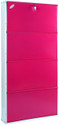 G N Steel 26 Inches Wide 4 Door Powder Coated Wall Mounted Metallic Shoe Rack Metal Shoe Rack (Ivory Pink, 4 Shelves, DIY(Do-It-Yourself))