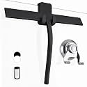 GÜTEWERK Silicone Shower Squeegee with 3-in-1 No-Drill Mount, Black, 13''
