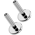 G23 Titanium Flat Back Post (Post Only), Threadless Push Pin &amp; Internally Threaded, 16G/18G/20G, 4.5-14mm, Silver/Gold/Black, Round/Heart/Star/Flower Base for Nose, Helix, Tragus