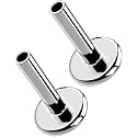 G23 Titanium Flat Back Post (Post Only), Threadless Push Pin &amp; Internally Threaded, 16G/18G/20G, 4.5-14mm, Silver/Gold/Black, Round/Heart/Star/Flower Base for Nose, Helix, Tragus