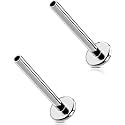 G23 Titanium Flat Back Post (Post Only), Threadless Push Pin &amp; Internally Threaded, 16G/18G/20G, 4.5-14mm, Silver/Gold/Black, Round/Heart/Star/Flower Base for Nose, Helix, Tragus