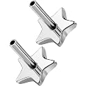 G23 Titanium Flat Back Post (Post Only), Threadless Push Pin &amp; Internally Threaded, 16G/18G/20G, 4.5-14mm, Silver/Gold/Black, Round/Heart/Star/Flower Base for Nose, Helix, Tragus