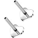G23 Titanium Flat Back Post (Post Only), Threadless Push Pin &amp; Internally Threaded, 16G/18G/20G, 4.5-14mm, Silver/Gold/Black, Round/Heart/Star/Flower Base for Nose, Helix, Tragus