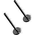 G23 Titanium Flat Back Post (Post Only), Threadless Push Pin &amp; Internally Threaded, 16G/18G/20G, 4.5-14mm, Silver/Gold/Black, Round/Heart/Star/Flower Base for Nose, Helix, Tragus