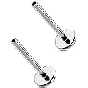 G23 Titanium Flat Back Post (Post Only), Threadless Push Pin &amp; Internally Threaded, 16G/18G/20G, 4.5-14mm, Silver/Gold/Black, Round/Heart/Star/Flower Base for Nose, Helix, Tragus