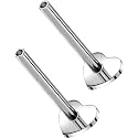 G23 Titanium Flat Back Post (Post Only), Threadless Push Pin &amp; Internally Threaded, 16G/18G/20G, 4.5-14mm, Silver/Gold/Black, Round/Heart/Star/Flower Base for Nose, Helix, Tragus
