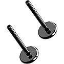 G23 Titanium Flat Back Post (Post Only), Threadless Push Pin & Internally Threaded, 16G/18G/20G, 4.5-14mm, Silver/Gold/Black, Round/Heart/Star/Flower Base for Nose, Helix, Tragus