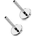 G23 Titanium Flat Back Post (Post Only), Threadless Push Pin &amp; Internally Threaded, 16G/18G/20G, 4.5-14mm, Silver/Gold/Black, Round/Heart/Star/Flower Base for Nose, Helix, Tragus