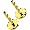 G23 Titanium Flat Back Post (Post Only), Threadless Push Pin &amp; Internally Threaded, 16G/18G/20G, 4.5-14mm, Silver/Gold/Black, Round/Heart/Star/Flower Base for Nose, Helix, Tragus