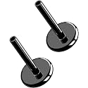G23 Titanium Flat Back Post (Post Only), Threadless Push Pin &amp; Internally Threaded, 16G/18G/20G, 4.5-14mm, Silver/Gold/Black, Round/Heart/Star/Flower Base for Nose, Helix, Tragus