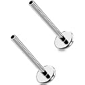 G23 Titanium Flat Back Post (Post Only), Threadless Push Pin &amp; Internally Threaded, 16G/18G/20G, 4.5-14mm, Silver/Gold/Black, Round/Heart/Star/Flower Base for Nose, Helix, Tragus