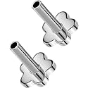 G23 Titanium Flat Back Post (Post Only), Threadless Push Pin &amp; Internally Threaded, 16G/18G/20G, 4.5-14mm, Silver/Gold/Black, Round/Heart/Star/Flower Base for Nose, Helix, Tragus
