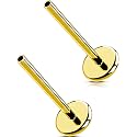 G23 Titanium Flat Back Post (Post Only), Threadless Push Pin & Internally Threaded, 16G/18G/20G, 4.5-14mm, Silver/Gold/Black, Round/Heart/Star/Flower Base for Nose, Helix, Tragus