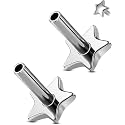 G23 Titanium Flat Back Post (Post Only), Threadless Push Pin &amp; Internally Threaded, 16G/18G/20G, 4.5-14mm, Silver/Gold/Black, Round/Heart/Star/Flower Base for Nose, Helix, Tragus