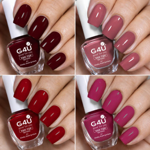 G4U Nail Polish Set 4 Colors Red