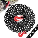 G80 Transport Binder Chain,14FT 1/4“ Trailer Safety Chains with Clevis Grab Hooks,3300 Lbs Safe Working Load Heavy Duty Chain for Transporting,Towing,Logging Tie Down Binding