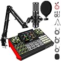 G9 Podcast Equipment Bundle,Audio Mixer Sound Board Live Sound Card,Podcast Microphone Bundle with 3.5mm Condenser Mic for PC & Phone,Podcasting,Live Streaming,Singing,Gaming,Voice Changer,Dj Set