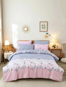 GAARVI HOMES Cotton Double Fitted (Elastic) 240 TC Printed 1 Bedsheet with 2 Pillow Covers