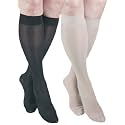 GABRIALLA Sheer Graduated Compression Knee High Stockings 2 Pack (20-22 mmHg) H-160: XX-Large Black Nude