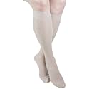 GABRIALLA Sheer Graduated Compression Knee High Stockings 2 Pack (20-22 mmHg) H-160: Medium Nude