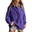 Gacaky Sweatshirt for Women Oversized Henley Neck Pullover Top Fall Outfits