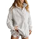 Gacaky Sweatshirt for Women Oversized Henley Neck Pullover Top Fall Outfits