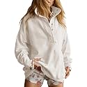 Gacaky Sweatshirt for Women Oversized Henley Neck Pullover Top Fall Outfits