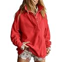 Gacaky Sweatshirt for Women Oversized Henley Neck Pullover Top Fall Outfits