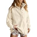 Gacaky Sweatshirt for Women Oversized Henley Neck Pullover Top Fall Outfits