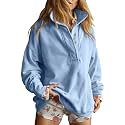 Gacaky Sweatshirt for Women Oversized Henley Neck Pullover Top Fall Outfits