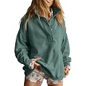 Gacaky Sweatshirt for Women Oversized Henley Neck Pullover Top Fall Outfits