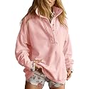 Gacaky Sweatshirt for Women Oversized Henley Neck Pullover Top Fall Outfits