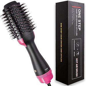 gadget hero39s one step hair dryer and volumizer brush for smooth frizz-free and salon quality styling 4 in 1 professional hot air brush for drying straightening amp curling with advanced ionic technology black